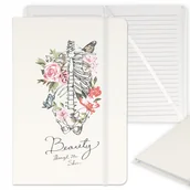 Notesy i bloczki - NOTES PLANER NOTATNIK W LINIE A5 BIAŁY BEAUTY WZÓR - miniaturka - grafika 1