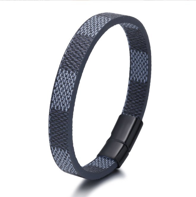 Skórzana bransoletka magnetyczna dla par w kolorze niebieskim