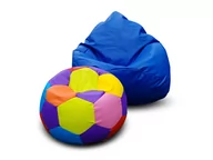 Pufy i podnóżki - Pufa sako XXXXL worek granatowa + gratis piłka maxcolor - miniaturka - grafika 1
