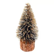 Choinki - Choinka Sztuczna Na Pniu Z Brokatem Czarna Złota 15 Cm - miniaturka - grafika 1