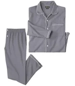 Piżamy męskie - Klasyczna, flanelowa piżama Mężczyzna Atlas For Men - Kolor : Szary - Rozmiar : 4XL - miniaturka - grafika 1