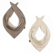 Szaliki i chustki dla dzieci - Chusteczka merino dwustronna - taupe-beż - miniaturka - grafika 1