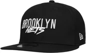 Czapki i chusty sportowe męskie - Czapka 9Fifty NBA Script Team Nets by New Era, czarny, S/M (54-57 cm) - miniaturka - grafika 1