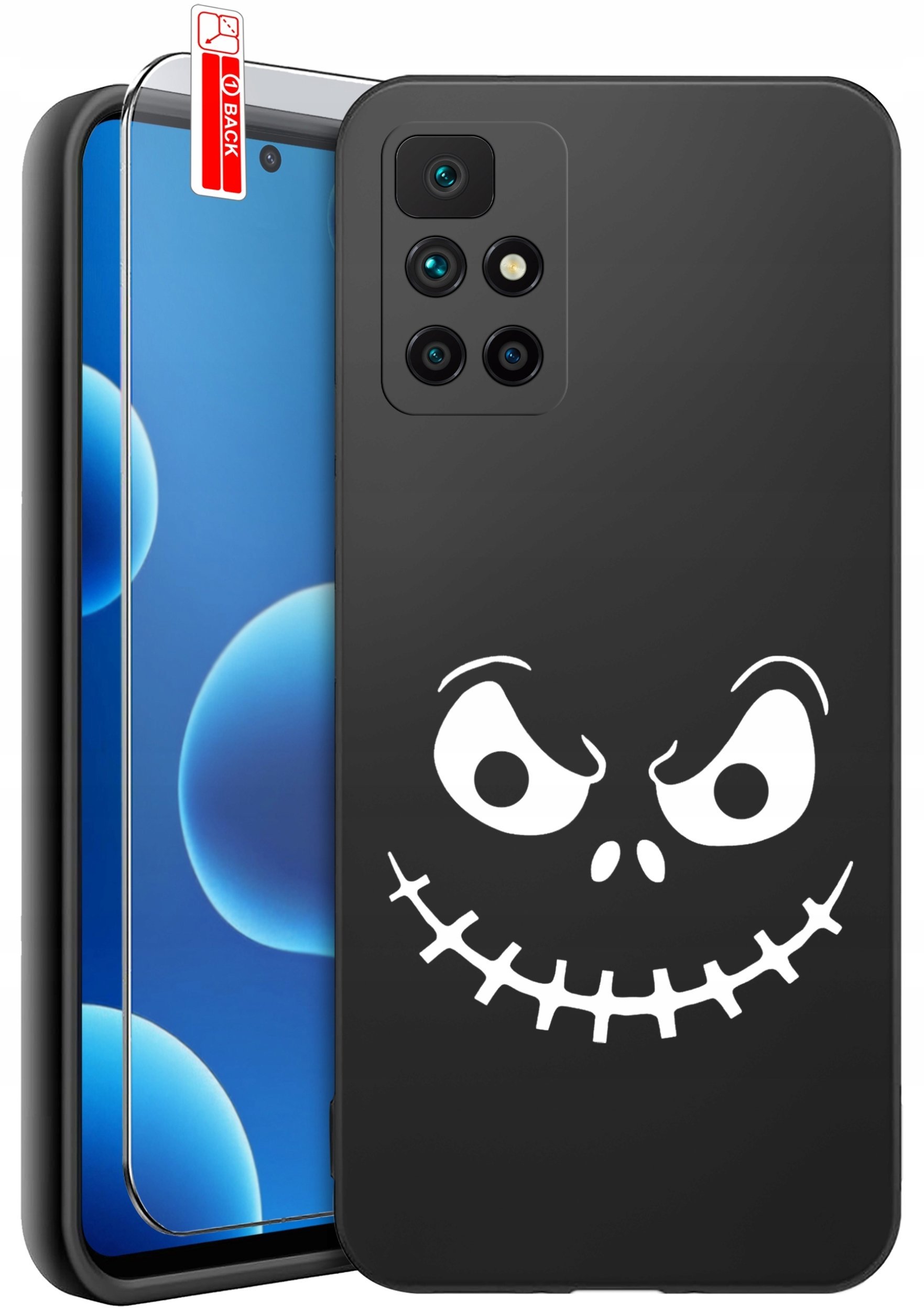 krainaGSM Etui Do Xiaomi Redmi 10 Wzory Silikonowe Matt Case + Szkło 9H