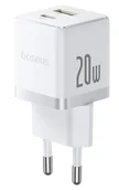 Ładowarki do telefonów - Ładowarka sieciowa Baseus Palm 20W USB-C USB-A - biała - miniaturka - grafika 1