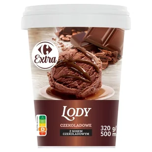 Carrefour Extra Lody czekoladowe z sosem czekoladowym 500 ml - Lody i desery lodowe - miniaturka - grafika 1