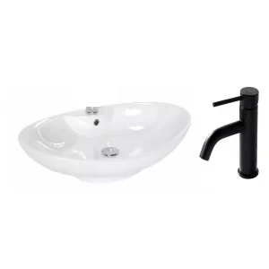 REA-00692 + REA-B4102 Rosa Umywalka 660x440x210 mm z Bateria Umywalkowa niska Lungo black mat - Baterie umywalkowe - miniaturka - grafika 1