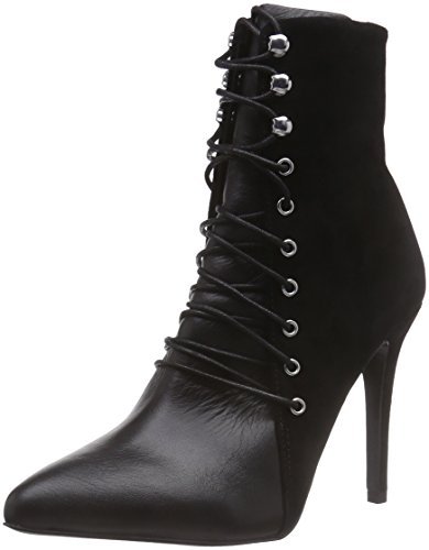 ALDO Zarcone kozaki damskie z krótką cholewką, czarny - Czarny Black Leather 97-37.5 EU