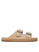 Espadryle męskie - Tommy Hilfiger Espadryle Flex Jutte Hilfiger Suede Sandal FM0FM05503 Beżowy - miniaturka - grafika 1