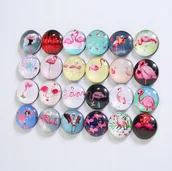 Magnesy - Magnesy na lodówkę do tablic szklane flamingi - miniaturka - grafika 1