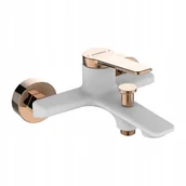 Baterie wannowe i prysznicowe - Kuchniox BATERIA WANNOWA ŚCIENNA BEZ ZESTAWU NATRYSKOWEGO , biały/różowe złoto BQI 610D - miniaturka - grafika 1