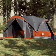 Namioty i tipi dla dzieci - The Living Store Namiot rodzinny tipi - 8-os. - szaro-pomarańczowy - wodoszczelny - Namiot - miniaturka - grafika 1