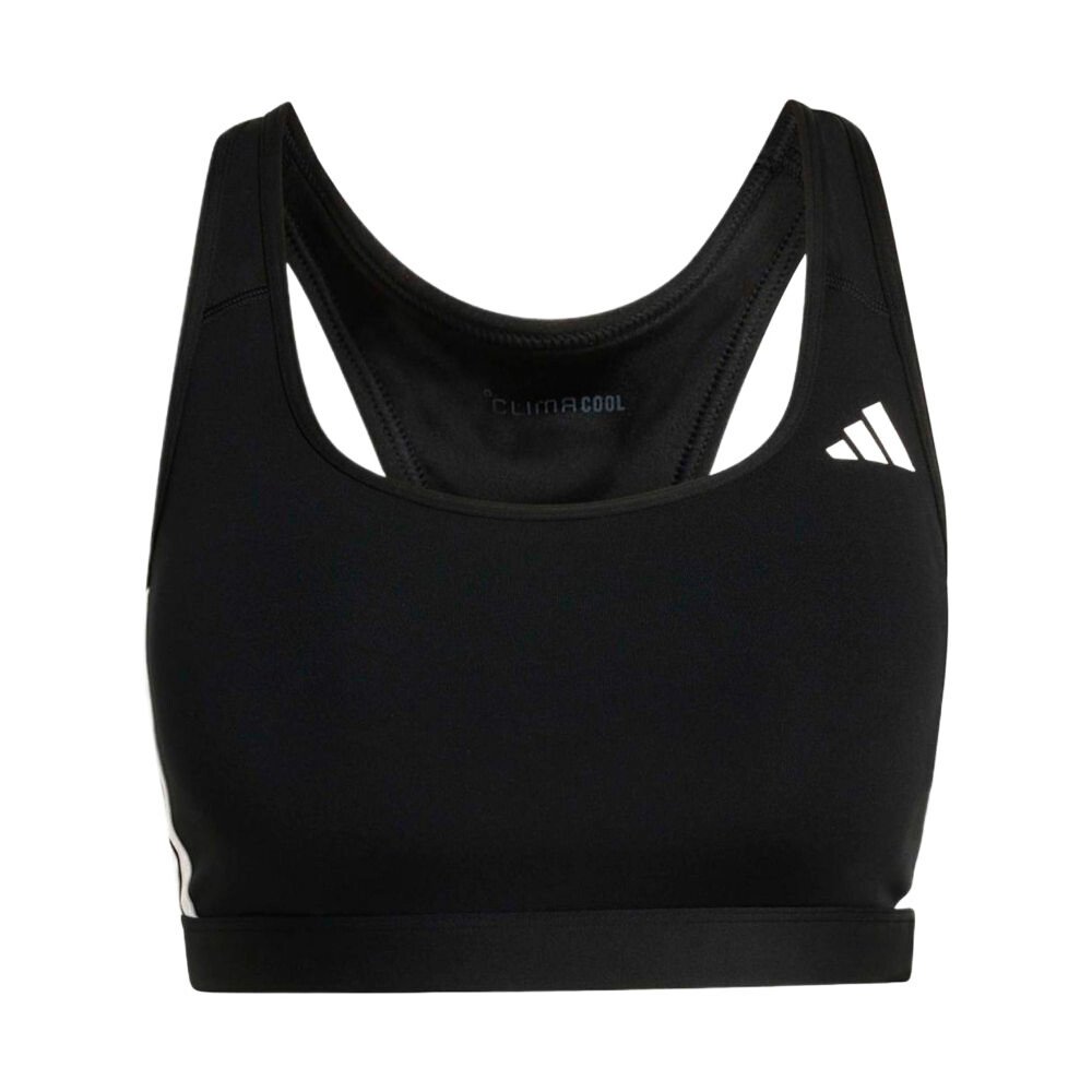 Biustonosz damski adidas Optime Essentials Workout 3-Stripes Medium Support Bra Black/White S