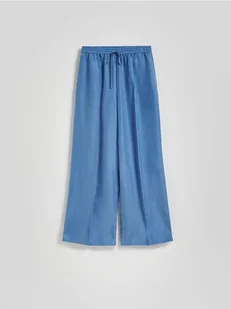Reserved - Spodnie z tkaniną cupro - jasnoniebieski - Spodnie damskie - miniaturka - grafika 1