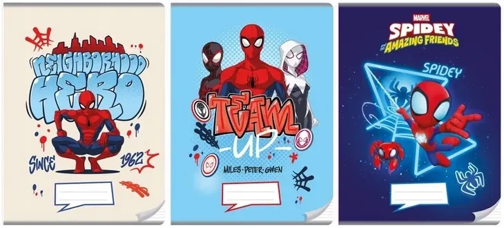 ZESZYT SZKOLNY A4 32 kartki Kolorowe trzy linie SPIDER MAN