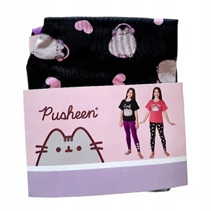 Pusheen Legginsy Dziewczęce 2 Pary Fioletowe/Czarne Rozmiar 158/164 - Legginsy - miniaturka - grafika 1
