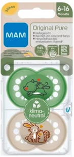 Mam Smoczek Silikonowy Miękki Zielony/Beż 6-16 M-Ąc - Smoczki uspokajające - miniaturka - grafika 1