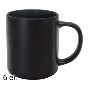 Zestaw kubków z kamionki MG Home Artena Black, 400 ml, 6 sztuk, czarne - Kubki - miniaturka - grafika 1