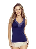 Koszulki i topy damskie - Damska koszulka bieliźniana dopasowana granatowa Eldar r.XL - miniaturka - grafika 1