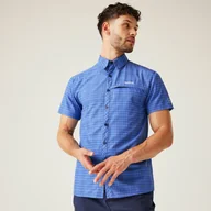 Koszule męskie - Regatta Męska koszula z krótkim rękawem Travel Packaway przeciw insektom Niebieski, Rozmiar: L - miniaturka - grafika 1