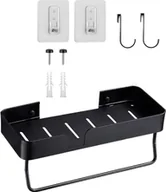 Półki łazienkowe - SHOPUJ.PL PÓŁKA ŁAZIENKOWA METALOWA CZARNA PROSTOKĄTNA - miniaturka - grafika 1