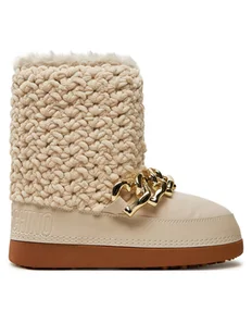 LOVE MOSCHINO Śniegowce JA24322G0LISI120 Beżowy - Śniegowce damskie - miniaturka - grafika 1