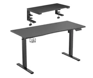 Biurka gamingowe - Silver Monkey Biurko elektryczne ED-140 black + podstawka EE-200 - miniaturka - grafika 1