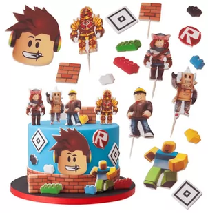 Zestaw Dekoracje na tort Roblox 17 el. - Dekoracje i nakrycia stołu na imprezę - miniaturka - grafika 1