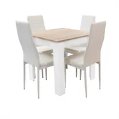 Stoły z krzesłami - Zestaw Stół Modern 80 Sw I 4 Białe Krzesła Nicea - miniaturka - grafika 1