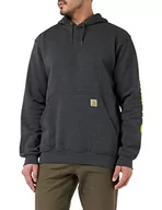 Bluzy męskie - Carhartt Midweight Logo Sleeve Graphic Sweatshirt Męska bluza, Węgiel Heather, 4XL duże rozmiary wysoki - miniaturka - grafika 1