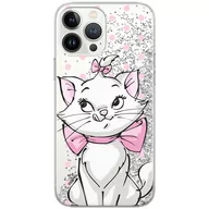 Etui i futerały do telefonów - Etui płynny brokat do Apple IPHONE 12 PRO MAX Disney: Marie 002 oryginalne i oficjalnie licencjonowane, Srebrny - miniaturka - grafika 1