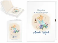 Pamiątka Chrztu Świętego - Murrano Biblia Dla Dzieci Z Twoim Nadrukiem I Drewnianym Etui Anioł Stróż KZ-BIB-M_DRO-UV-001 - miniaturka - grafika 1