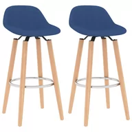 Taborety i hokery - vidaXL Krzesła barowe, 2 szt., niebieskie, tapicerowane tkaniną - miniaturka - grafika 1