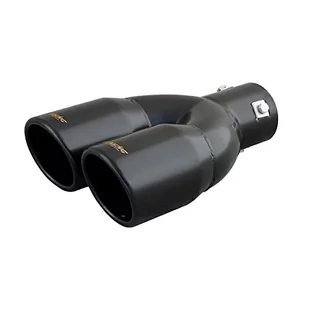 Simoni Racing TRX/18N zacisk wydechowy podwójny okrągły w kolorze czarnym ze stali nierdzewnej, nachylony, uniwersalny - Układ wydechowy - akcesoria - miniaturka - grafika 1