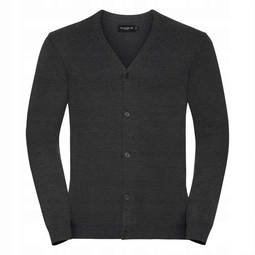 Kardigan męski rozpinany V-neck Węglowy Melanż r. 2XL