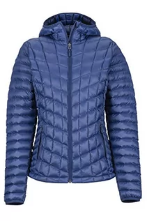 Bluzy damskie - Marmot damska bluza z kapturem bez piór, izolowana turystyka, kurtka na zewnątrz, wodoodporna anorka, wiatroszczelna, arktyczna granatowa, mała 79090-2975-S - grafika 1