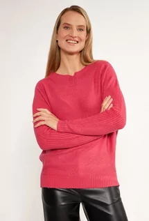 Swetry damskie - Gładki sweter o luźnym kroju - Monnari - grafika 1