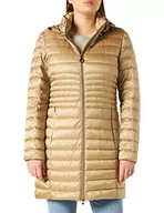 Płaszcze damskie - Geox Płaszcz puchowy damski, Pieprz beżowy/granatowy, 72 - miniaturka - grafika 1