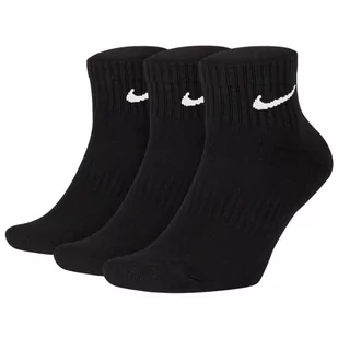 Nike, Skarpety sportowe, 3-pack, Everyday Cushion Ankle SX7667 010, czarny, rozmiar 30-34 - Skarpetki damskie - miniaturka - grafika 1