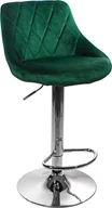 Taborety i hokery - Elior Zielony welurowy hoker tapicerowany z oparciem - Amadeo 3X - miniaturka - grafika 1