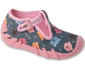 Buty dla dziewczynek - Kapcie dziecięce Befado 110P502 dziewczęce domowe do przedszkola zapinki-24 - miniaturka - grafika 1