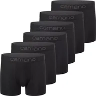 Majtki męskie - Bokserki męskie Camano, opakowanie 6 sztuk - Comfort BCI Bawełna, spodenki, elastyczna bawełna czarny 2XL - miniaturka - grafika 1