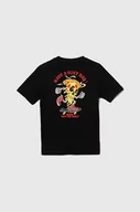 Koszulki dla chłopców - Vans t-shirt bawełniany dziecięcy PIZZA SKULL SS kolor czarny z nadrukiem - miniaturka - grafika 1