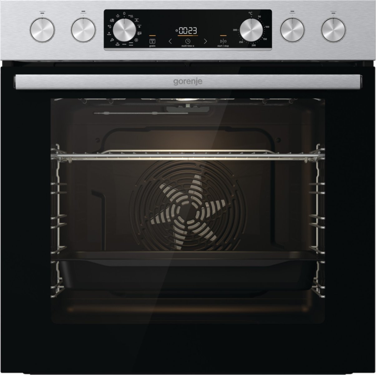 Built-in oven Gorenje BC6737E02X + hob Gorenje ECD643BSC + telescopic runners 863768