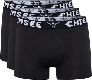 Bokserki męskie CHIEMSEE, 3-pak - szorty, logo w pasie, jednokolorowe, czarne XL - Majtki męskie - miniaturka - grafika 1
