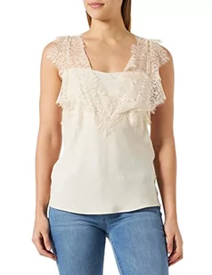 Pinko Damska Talesia Top Crepe De Chine Jac modna kamizelka, N96_Rosa Smoke White, 14 (L), N96_rosa dym biały, 40 - Kamizelki damskie - miniaturka - grafika 1