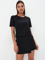 Koszulki i topy damskie - Mohito - Czarny t-shirt - czarny - miniaturka - grafika 1