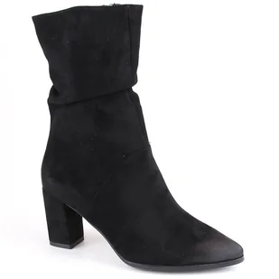 Kozaki damskie krótkie marszczone ocieplane czarne Vinceza 58146 - Kozaki damskie - miniaturka - grafika 1