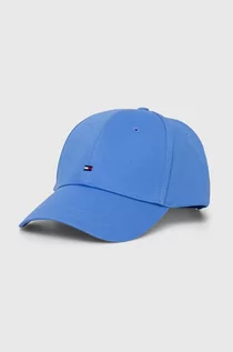 Czapki męskie - Tommy Hilfiger czapka z daszkiem bawełniana kolor niebieski gładka - grafika 1