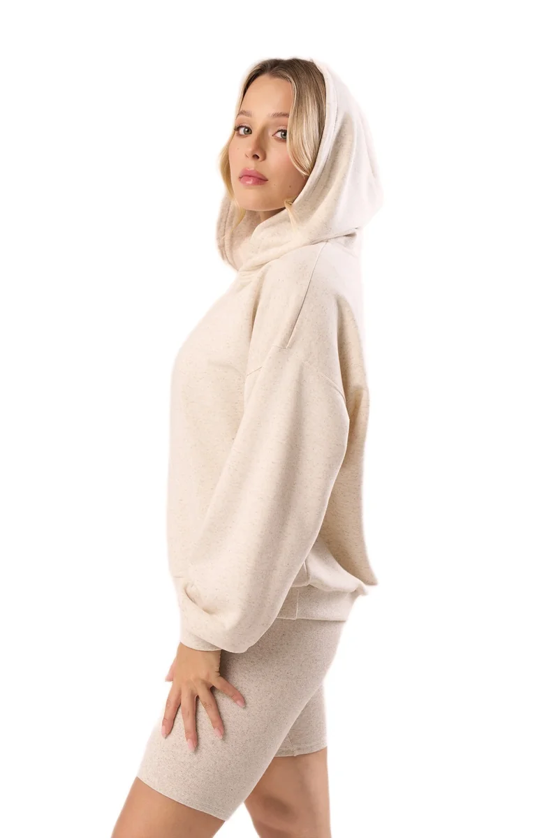 Bawełniana bluza dresowa z kapturem Babell kod 3010 melanżowa XS